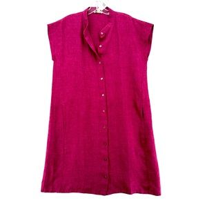 Eileen Fisher Dress Organic Linen Button Up New With Tags Womens Small